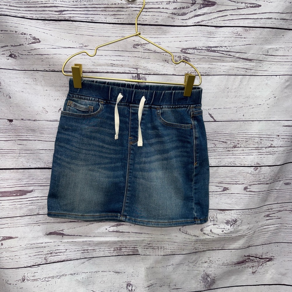 Gap Denim Mini Skirt with Drawstring Size Medium